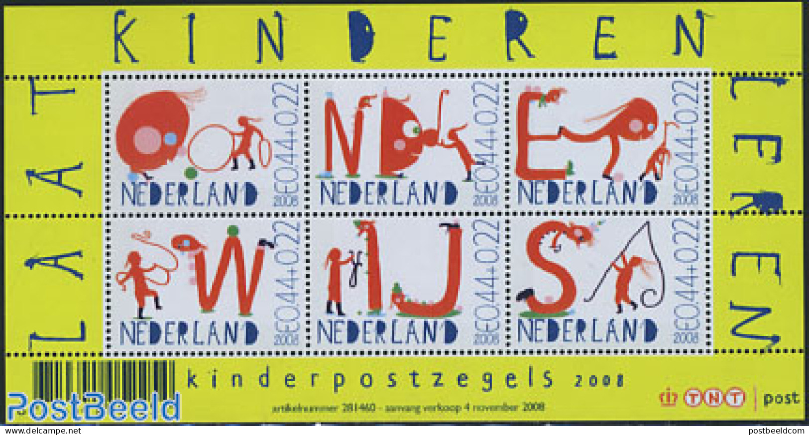 Netherlands 2008 Child Welfare 6v M/s, Mint NH - Nuovi