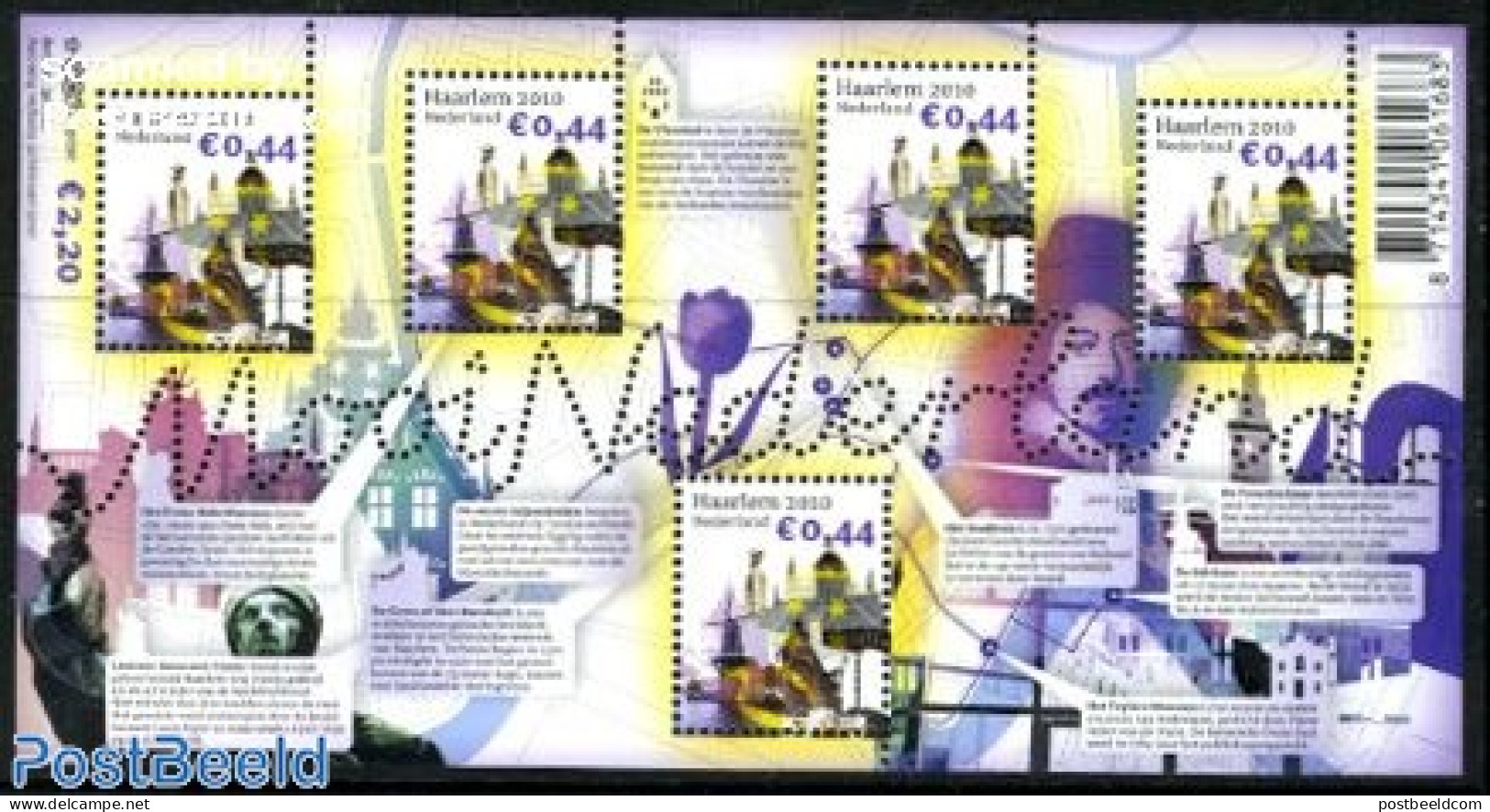 Netherlands 2010 Beautiful Netherlands, Haarlem S/s, Mint NH, Various - Mills (Wind & Water) - Unused Stamps