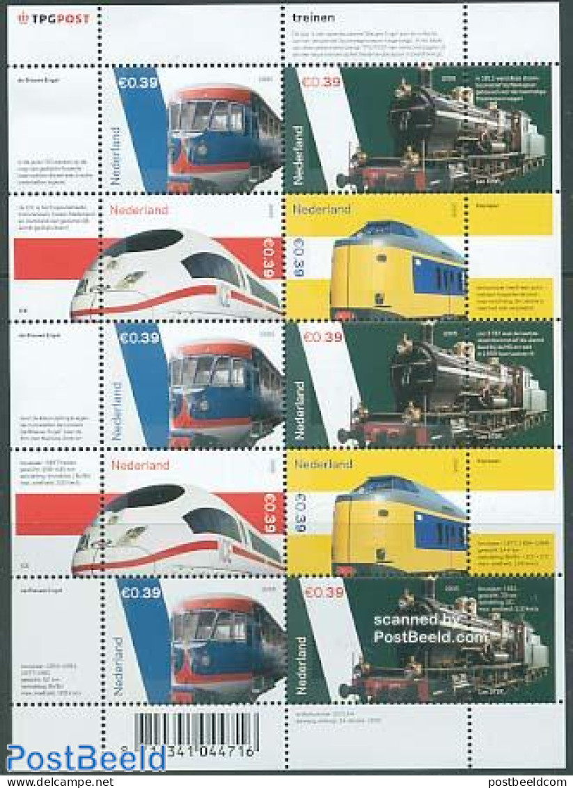 Netherlands 2005 Railways M/s, Mint NH, Transport - Railways - Hobby & Collectables Store - Hobbyprof Model Building -.. - Unused Stamps
