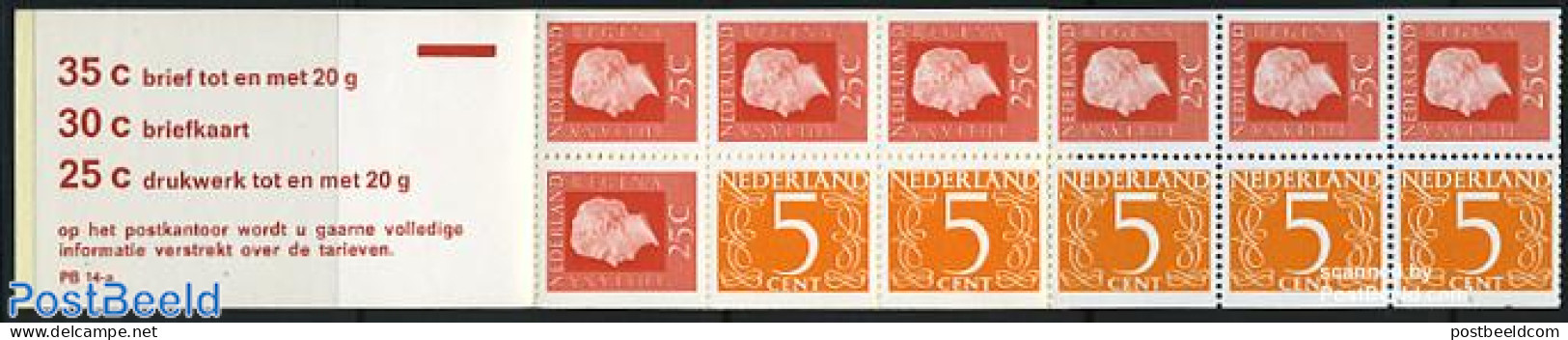 Netherlands 1973 Definitives Booklet With Count Block, Mint NH, Stamp Booklets - Unused Stamps