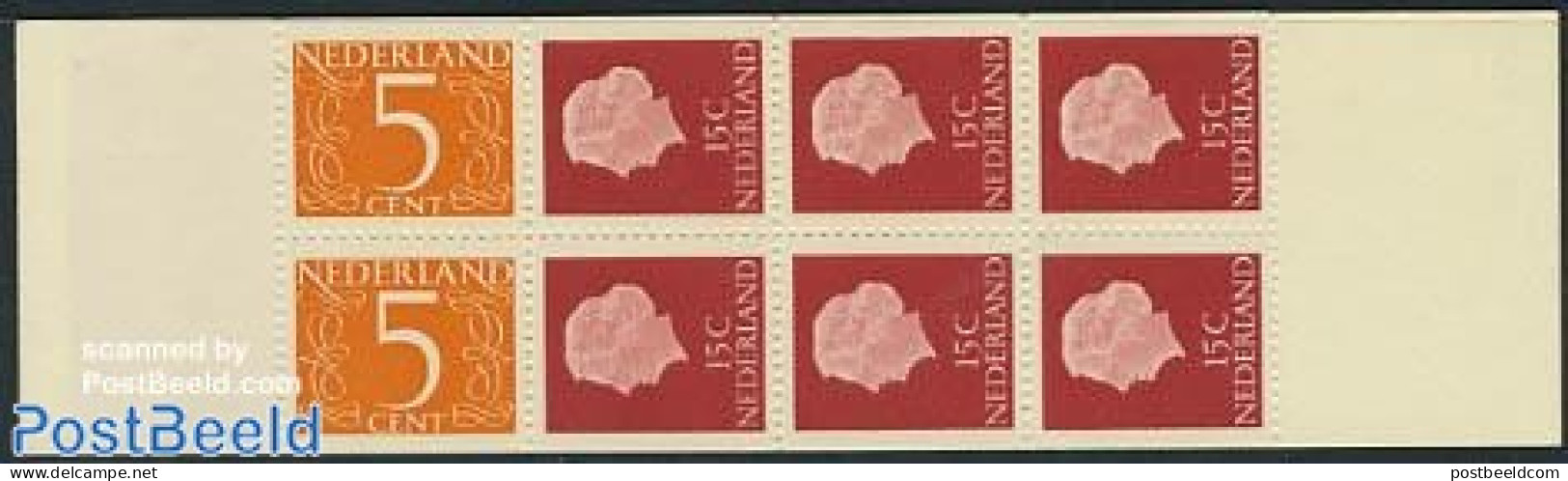 Netherlands 1964 2x5c+6x15c Booklet MZ (large Margin), Mint NH, Stamp Booklets - Ungebraucht