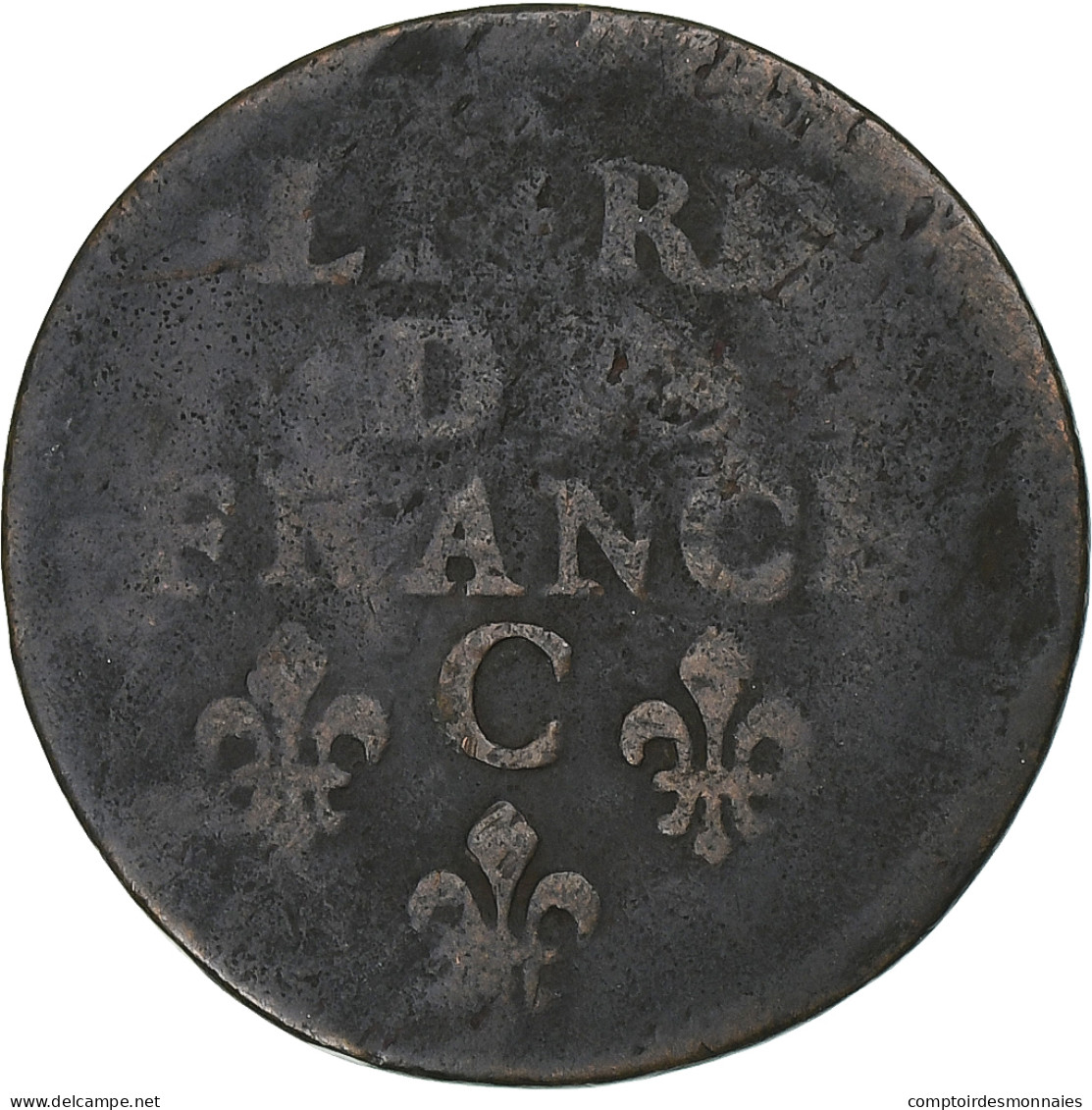 France, Louis XIV, Liard, 1656, Caen, Cuivre, TB, Gadoury:80, KM:192 - 1643-1715 Luigi XIV El Re Sole