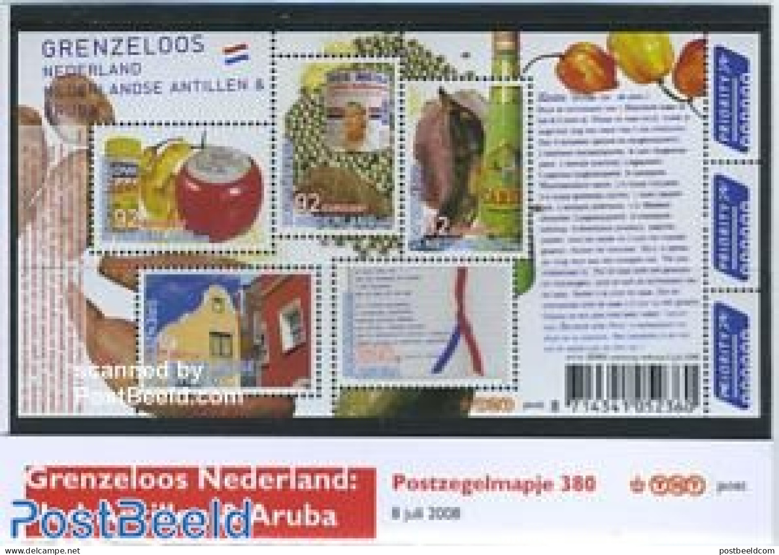 Netherlands 2008 Borderless Netherlands Presentation Pack 380, Mint NH, Health - Food & Drink - Neufs