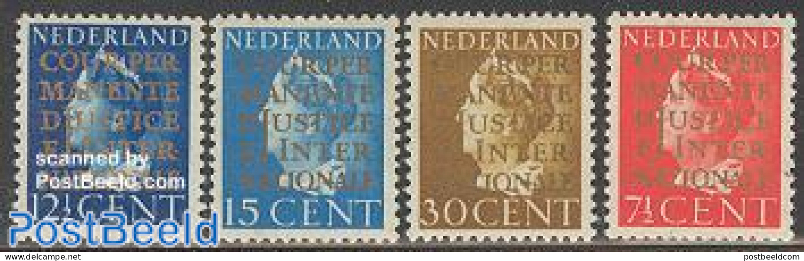 Netherlands 1940 Cour Internationale De Justice 4v, Mint NH - Servizio