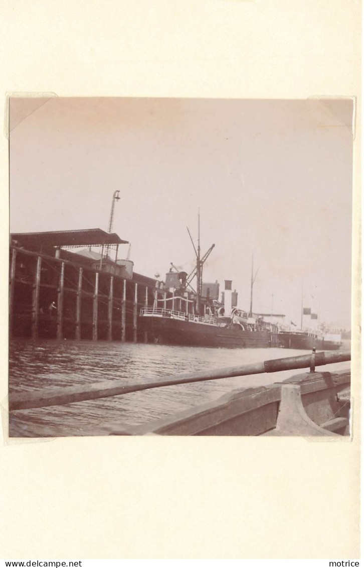 STEAMER - Bateau D'excursion, Calais Boulogne Sur Mer ?(photo Années 1900, Format 8,4cm X 8,4cm) - Schiffe