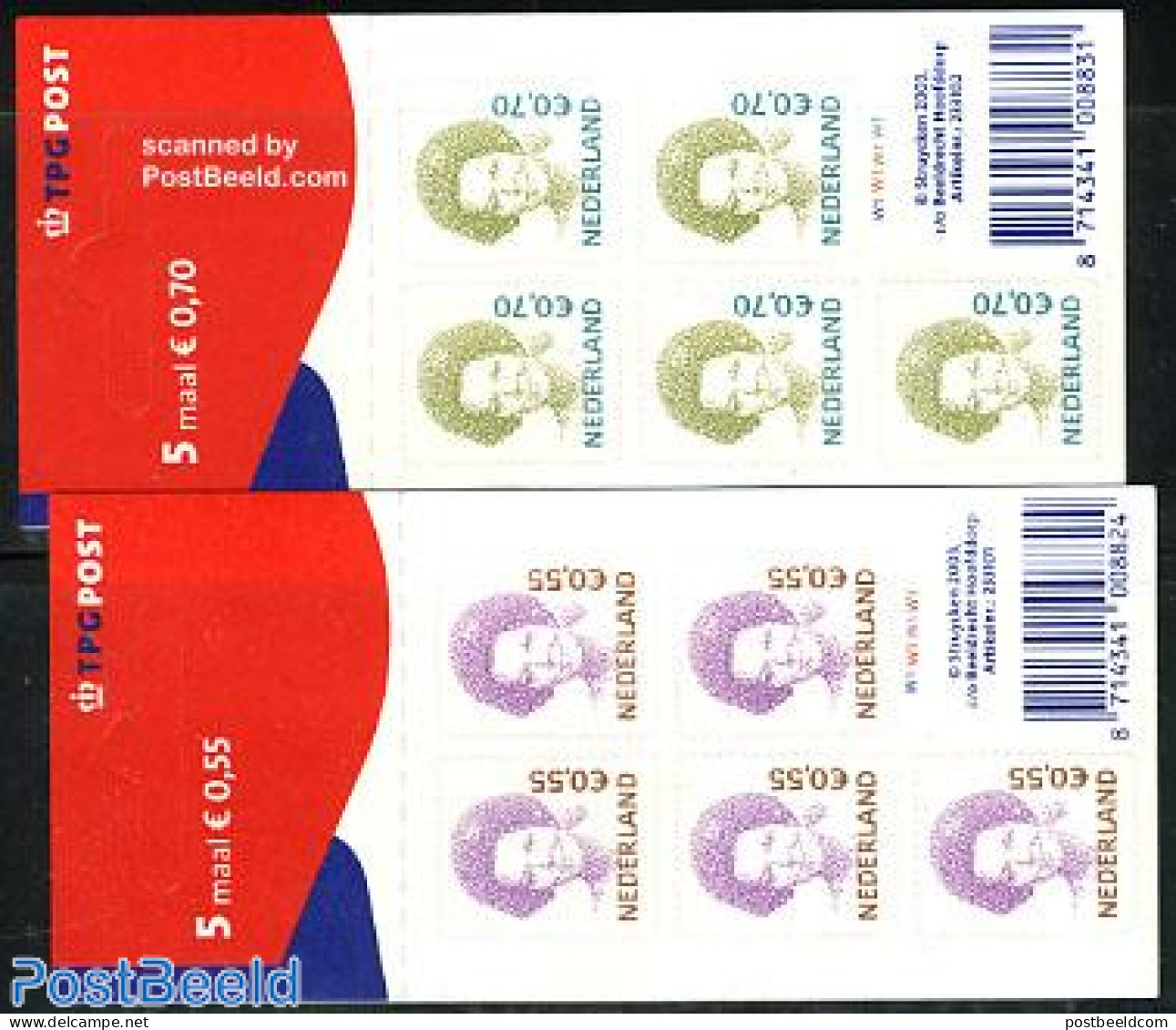 Netherlands 2003 Beatrix 2 M/ss, Mint NH - Ongebruikt