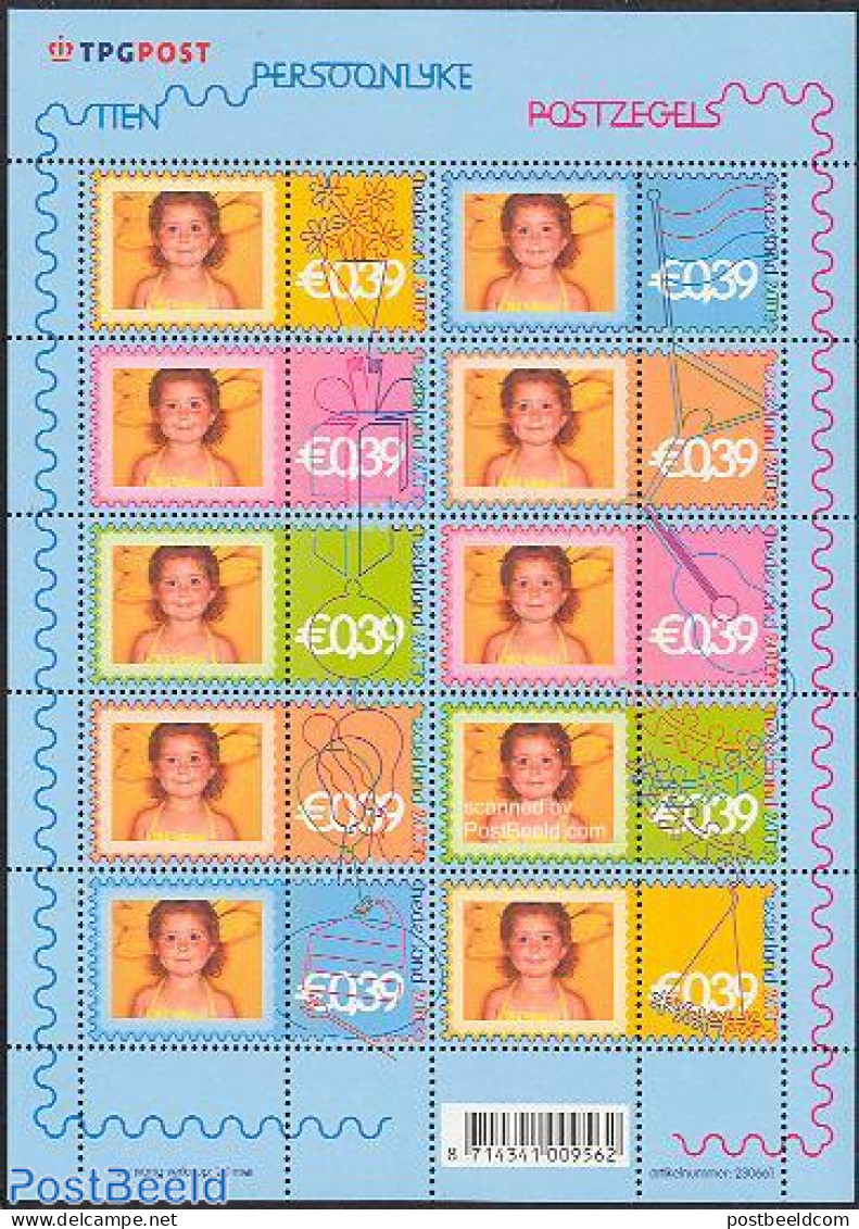 Netherlands 2003 Personal Stamps 10v M/s, Mint NH, History - Performance Art - Decorations - Music - Musical Instruments - Ungebraucht