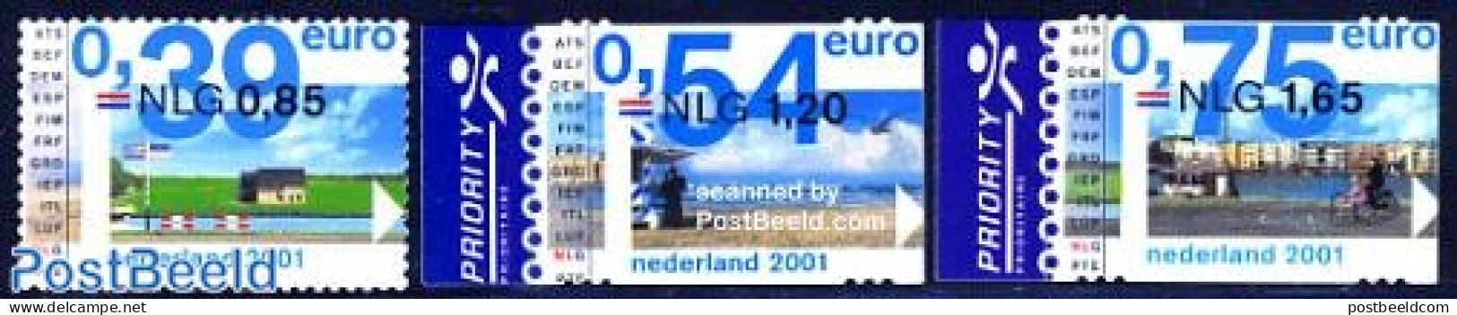 Netherlands 2001 Tourism 3v S-a Entirely Punched, Mint NH, Sport - Various - Cycling - Tourism - Ungebraucht