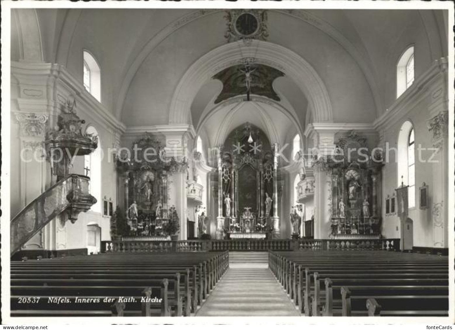 11631525 Naefels Inneres Der Katholischen Kirche Kanzel Naefels - Autres & Non Classés