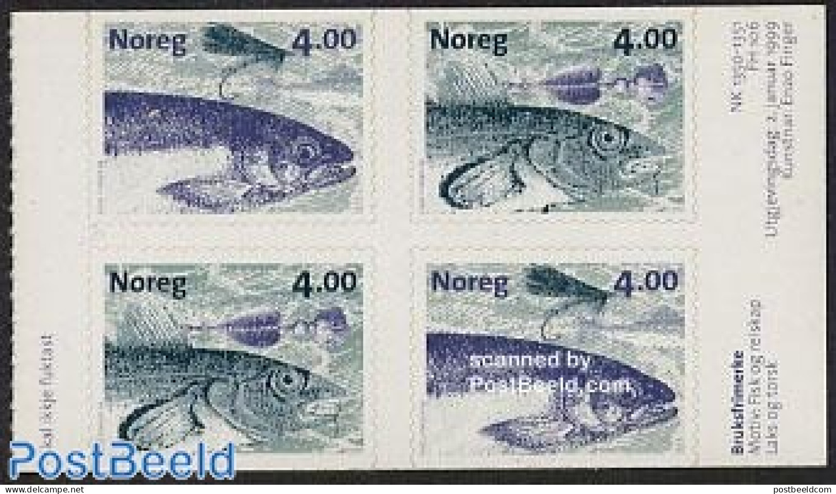 Norway 1999 Fish 2x2v S-a, Mint NH, Nature - Fish - Unused Stamps