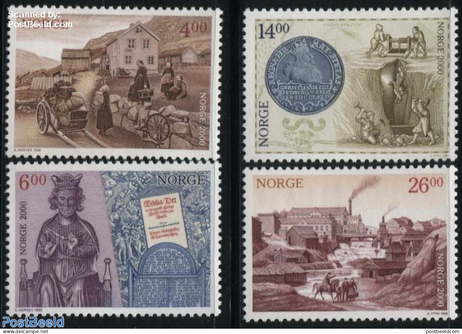 Norway 1999 Millennium 4v, Mint NH, History - Religion - Various - History - Religion - Industry - Nuevos