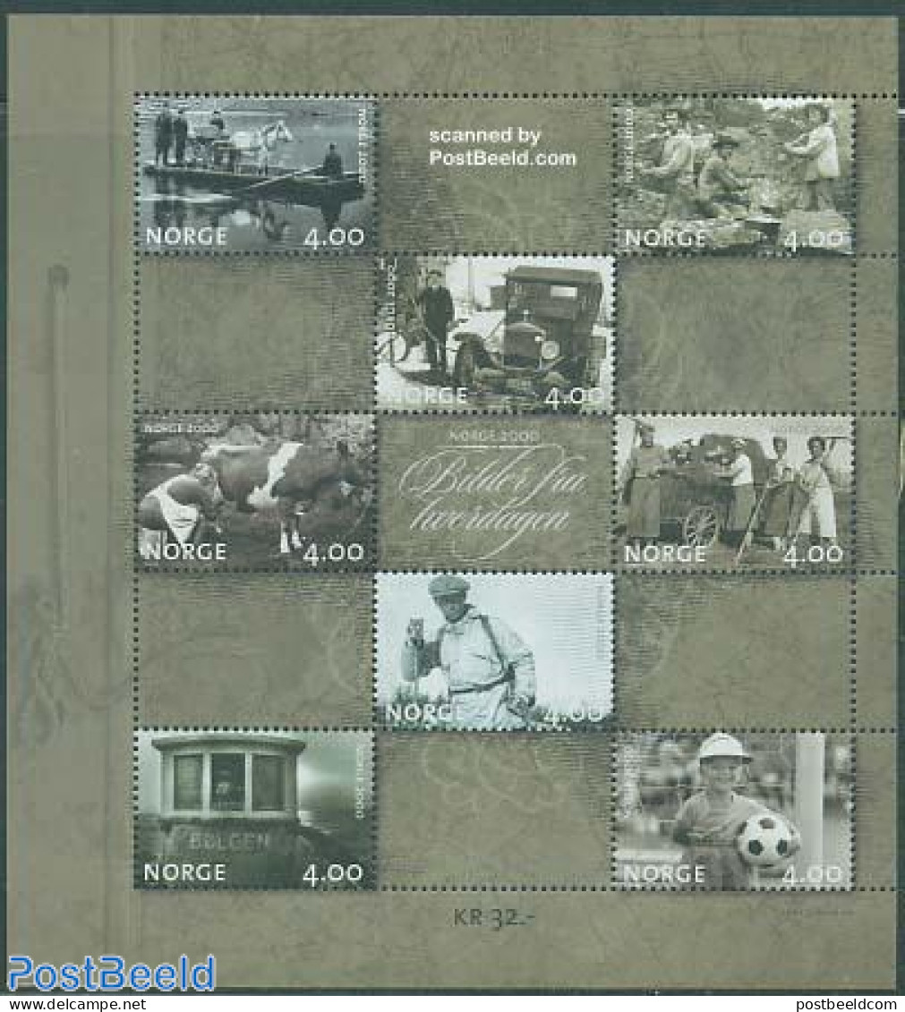 Norway 1999 Millennium 8v M/s, Mint NH, Nature - Sport - Transport - Various - Cattle - Horses - Football - Automobile.. - Neufs