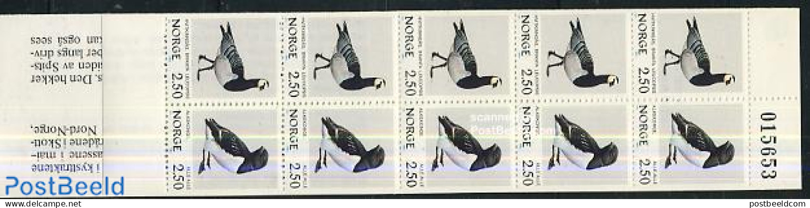 Norway 1983 Birds Booklet, Mint NH, Nature - Birds - Stamp Booklets - Geese - Nuevos