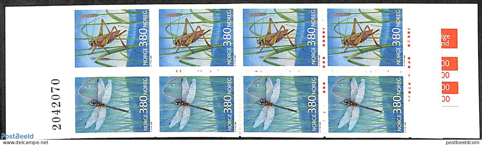 Norway 1998 Insects Booklet, Mint NH, Nature - Insects - Stamp Booklets - Neufs