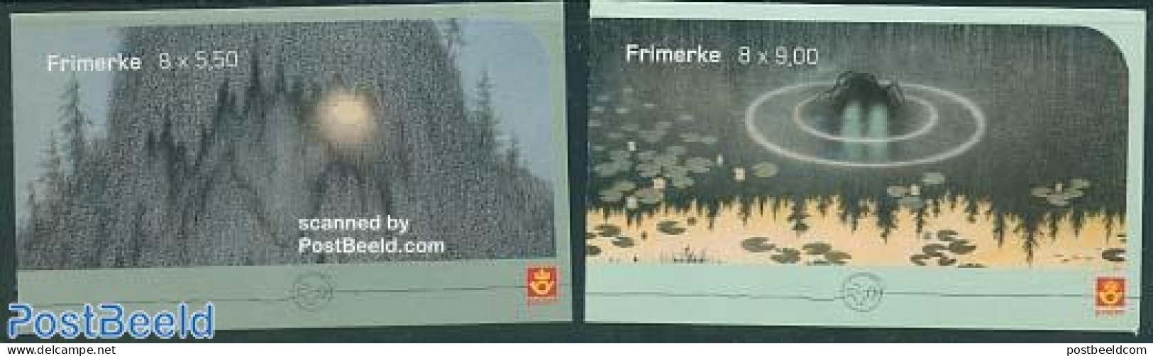 Norway 2003 Legends 2 Booklets, Mint NH, Stamp Booklets - Art - Fairytales - Ungebraucht