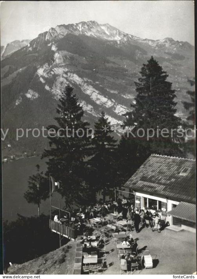 11631511 Filzbach Cafe Kerenzer Berghus Blick Auf Walensee Alpenpanorama Filzbac - Autres & Non Classés