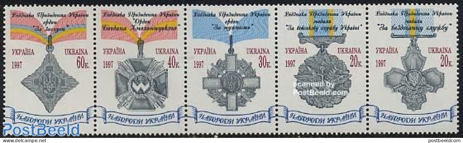 Ukraine 1997 Military Orders 5v [::::], Mint NH, History - Decorations - Militares