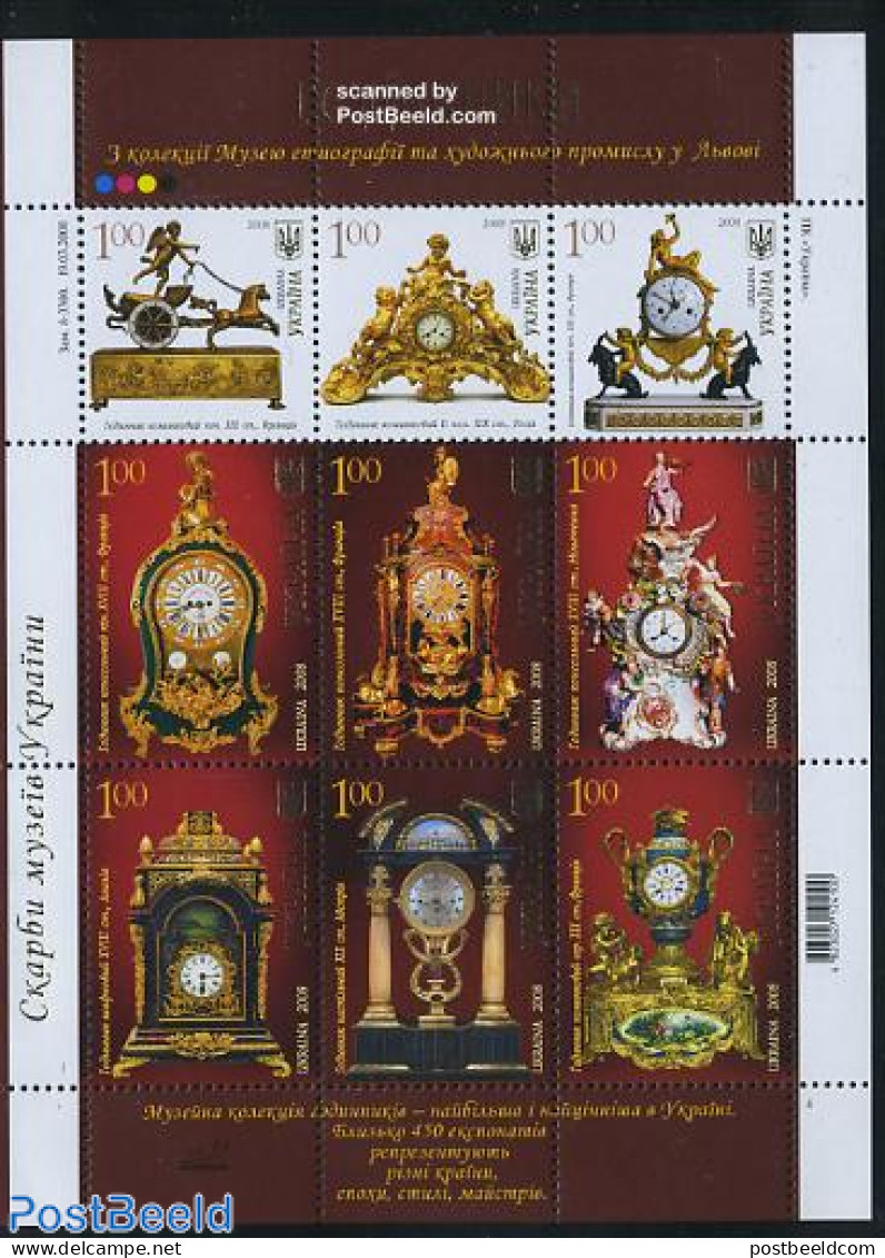 Ukraine 2008 Clocks 9v M/s, Mint NH, Art - Art & Antique Objects - Clocks - Uhrmacherei