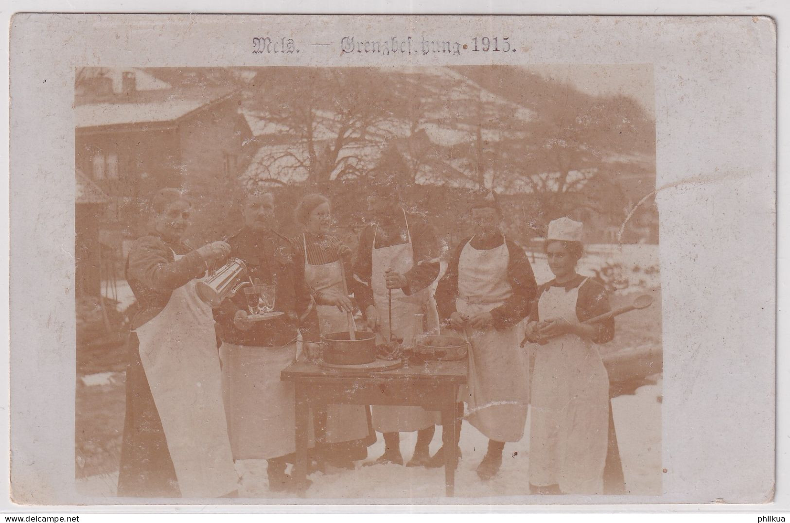 Fotokarte - Mels - Grenzbesetzung 1915 - Verpflegungsposten - Mels