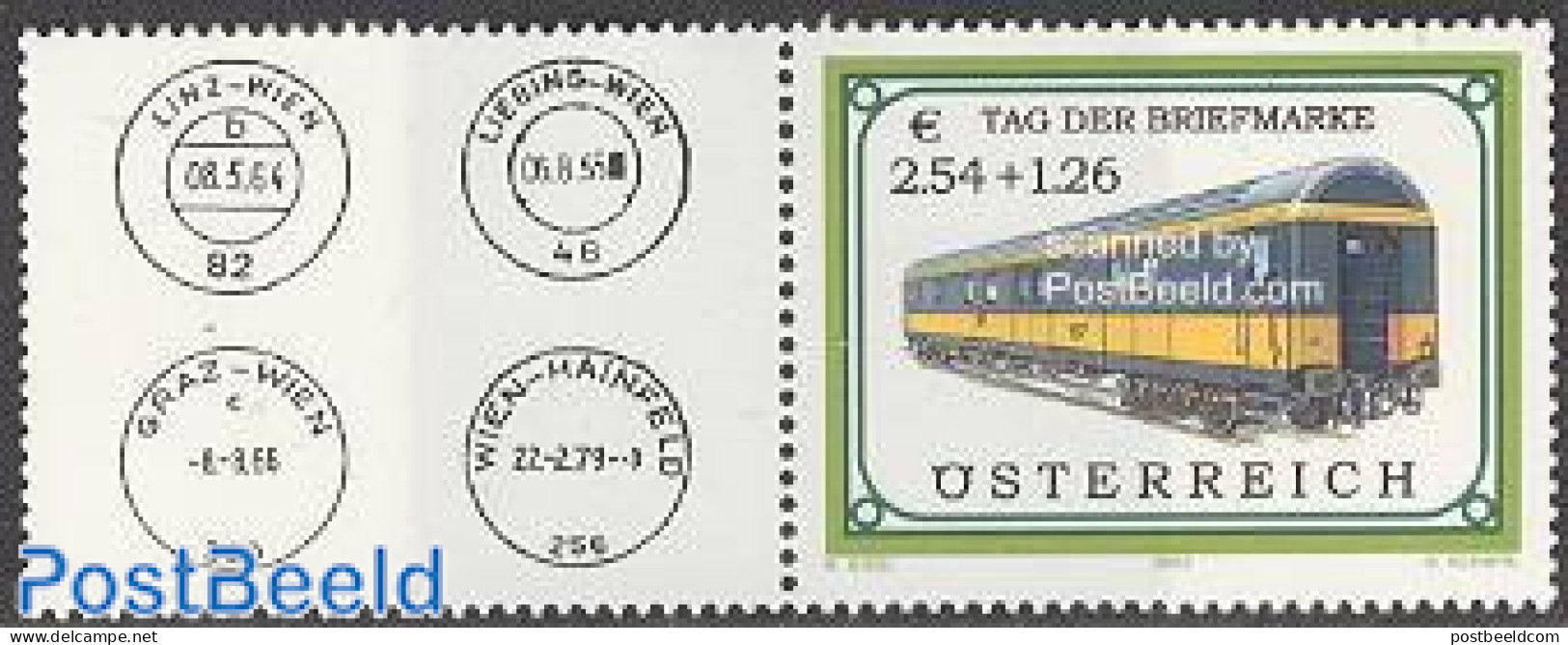 Austria 2003 Stamp Day 1v+tab, Mint NH, Transport - Stamp Day - Railways - Ungebraucht