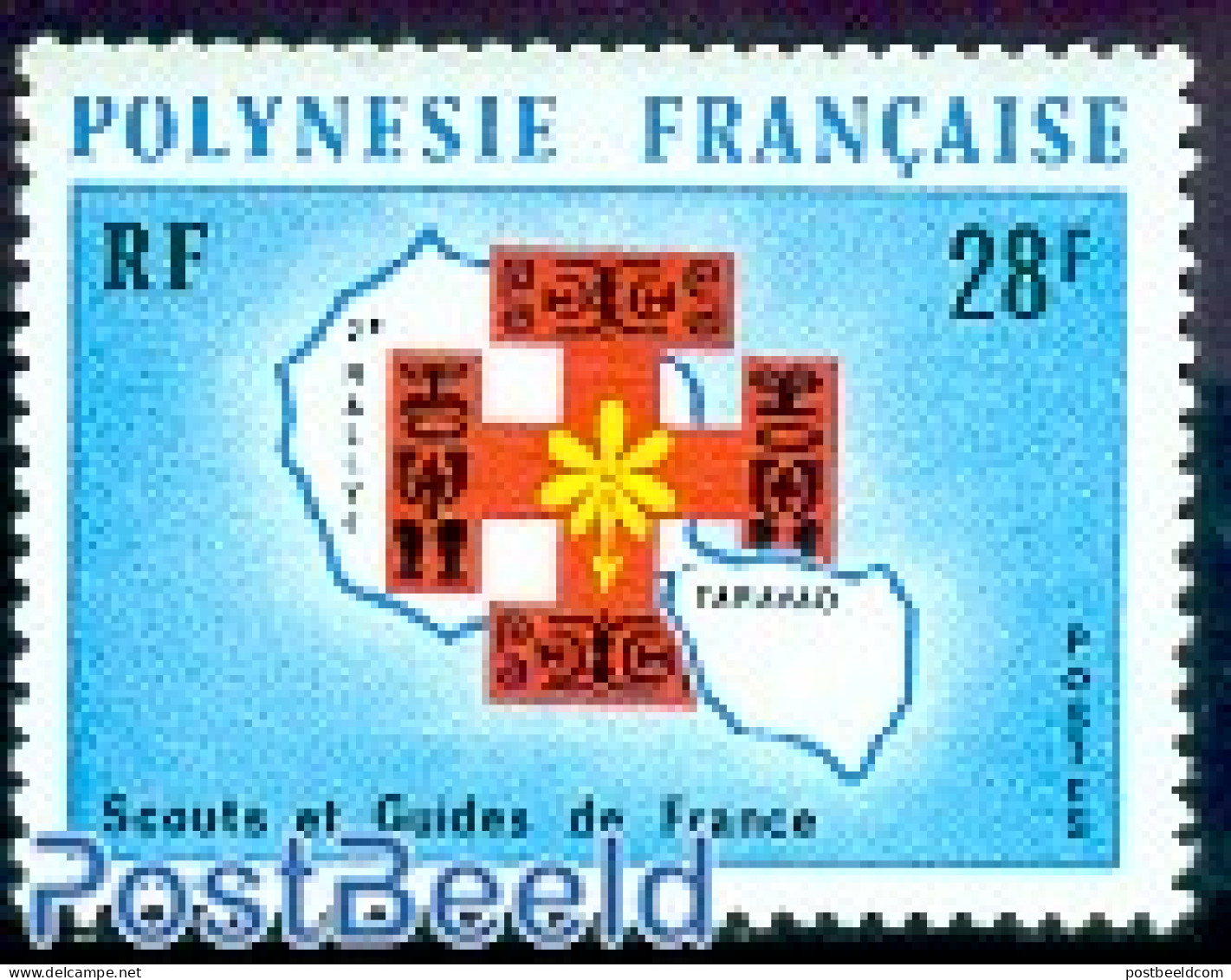 French Polynesia 1971 Scouting 1v, Mint NH, Sport - Various - Scouting - Maps - Ungebraucht