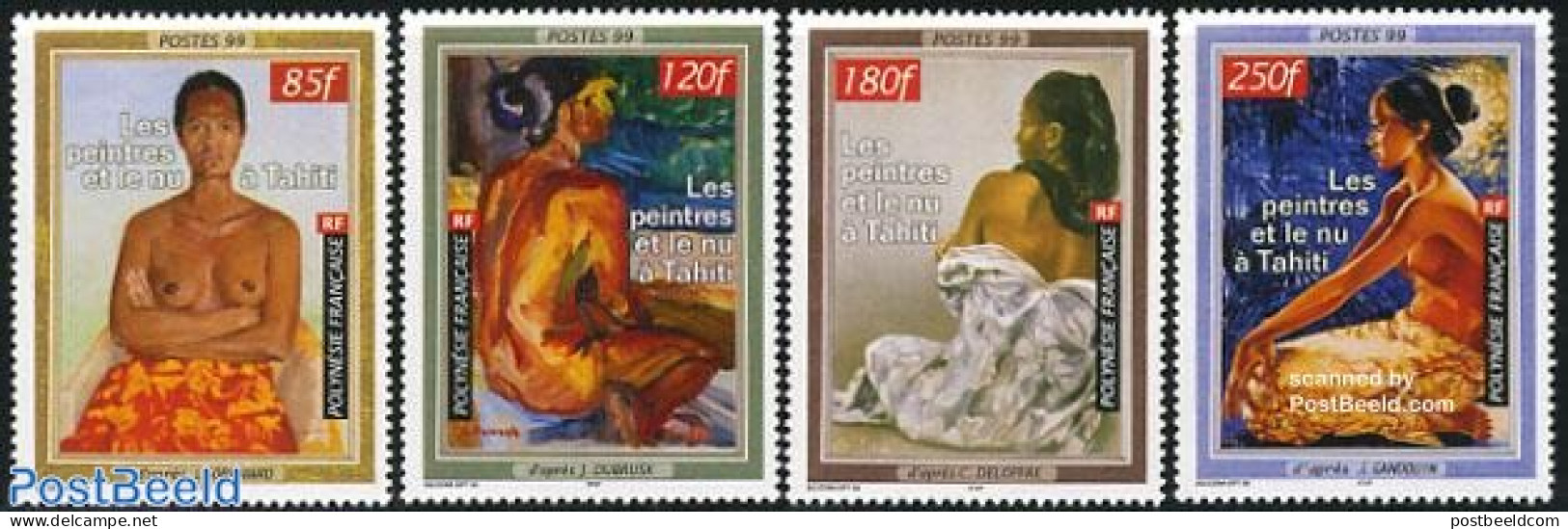 French Polynesia 1999 Nude Paintings 4v, Mint NH, History - Women - Art - Modern Art (1850-present) - Nude Paintings -.. - Nuevos