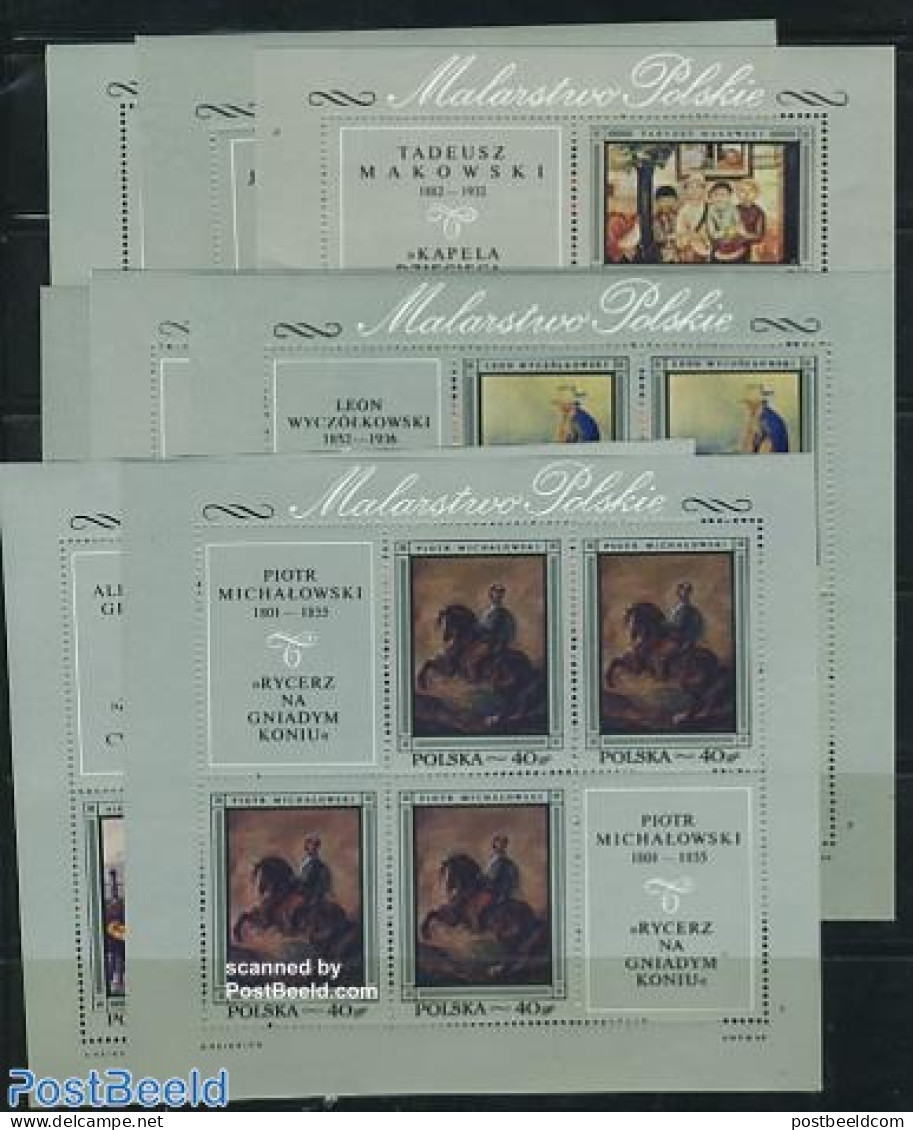 Poland 1968 Paintings 8 M/ss, Mint NH, Art - Modern Art (1850-present) - Paintings - Unused Stamps