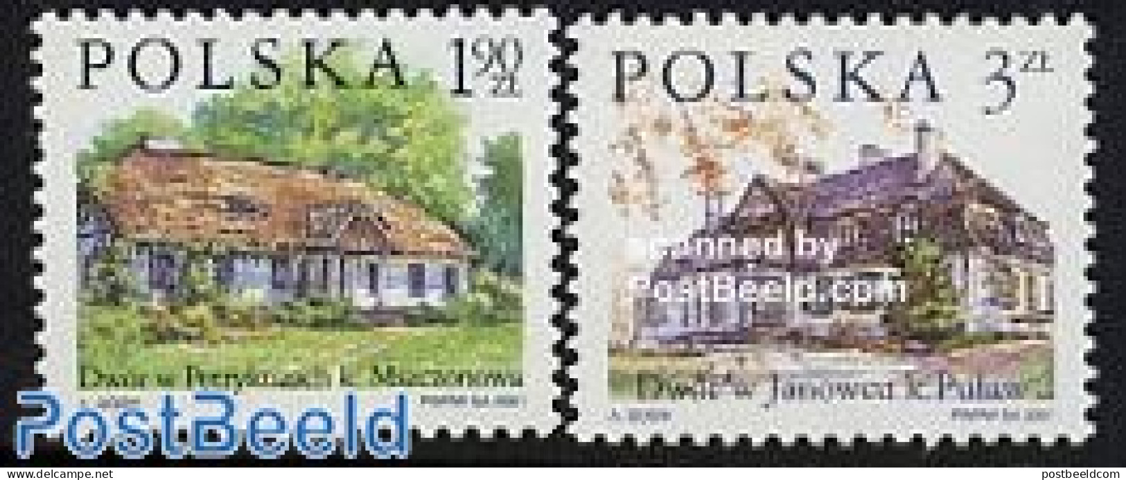 Poland 2001 Farms 2v, Mint NH, Art - Architecture - Unused Stamps