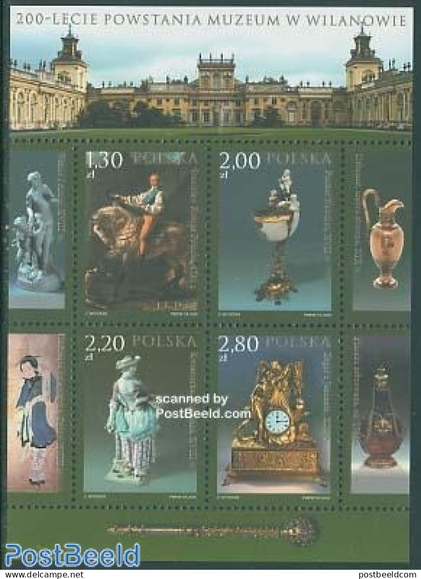 Poland 2005 Wilanow Museum S/s, Mint NH, Nature - Horses - Art - Art & Antique Objects - Ceramics - Clocks - Museums - Unused Stamps