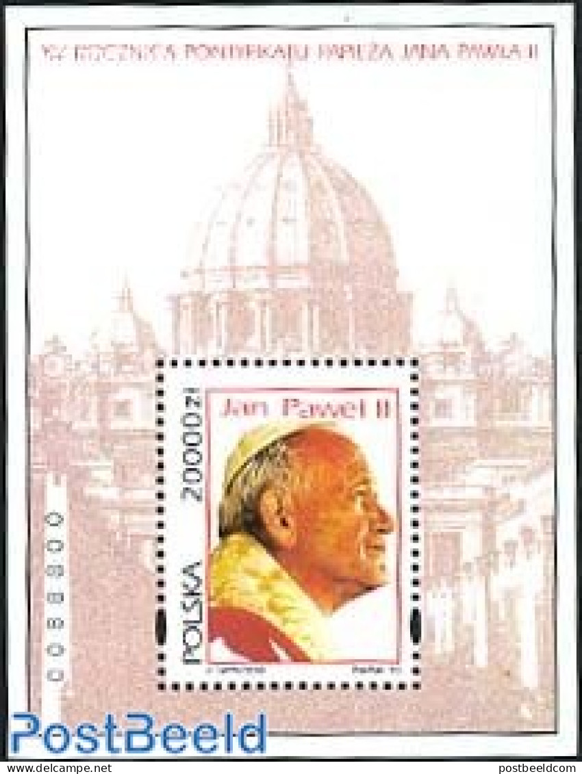 Poland 1993 Pope John Paul II S/s, Mint NH, Religion - Pope - Religion - Unused Stamps