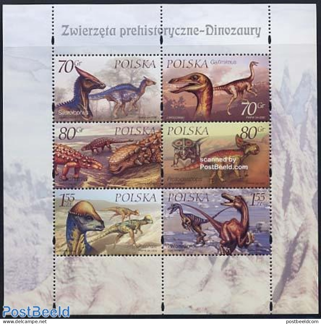 Poland 2000 Prehistoric Animals S/s, Mint NH, Nature - Prehistoric Animals - Neufs