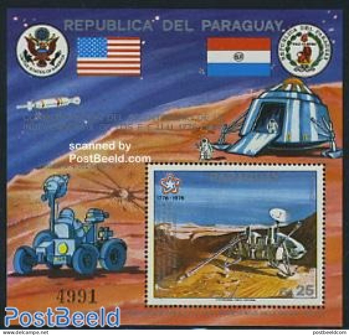 Paraguay 1976 Viking On Mars S/s, Mint NH, Transport - Space Exploration - Paraguay