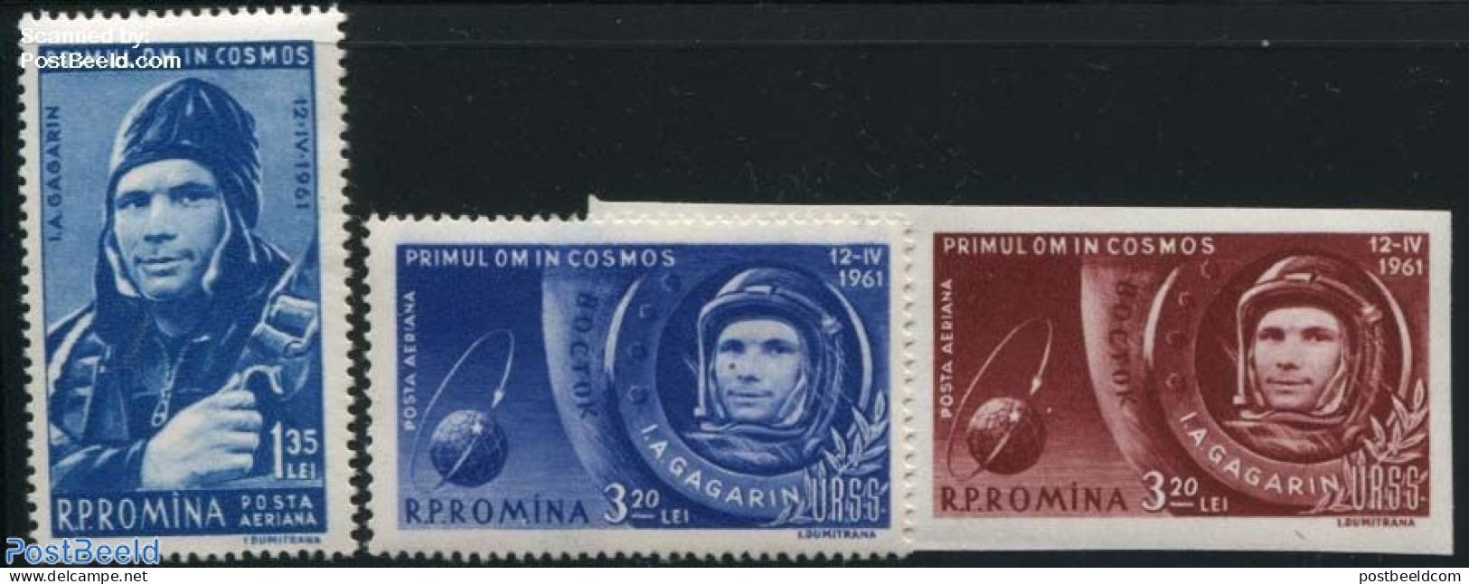 Romania 1961 Space Flight 3v (1v Imperforated), Mint NH, Transport - Space Exploration - Unused Stamps