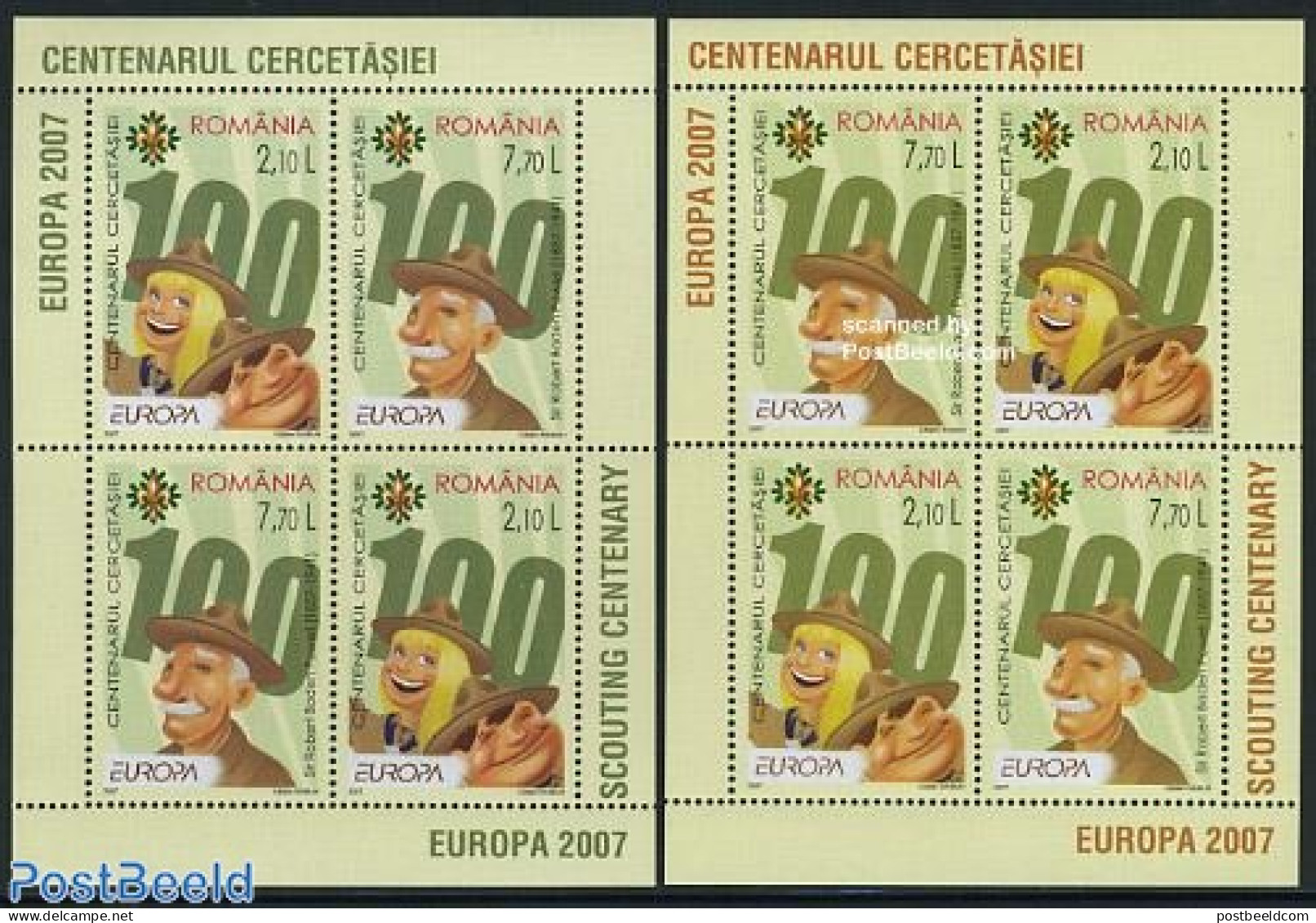Romania 2007 Europa, Scouting 2 S/s, Mint NH, History - Sport - Europa (cept) - Scouting - Ongebruikt