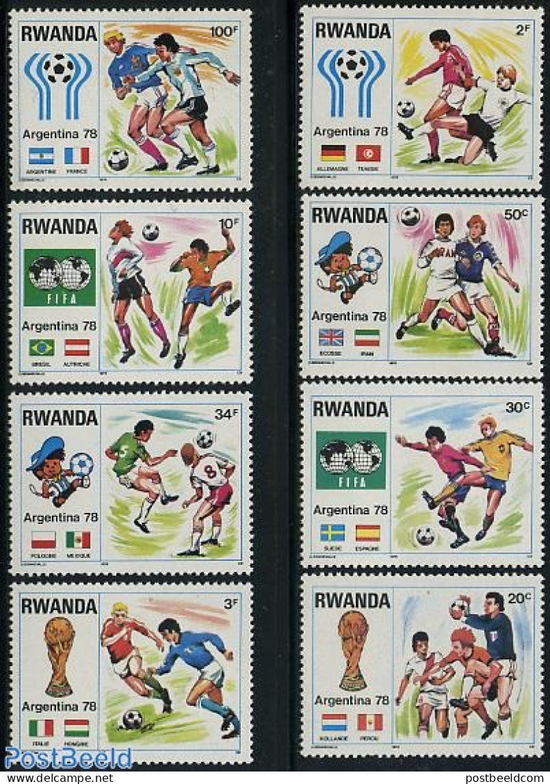 Rwanda 1978 World Cup Football Argentina 8v, Mint NH, Sport - Football - Autres & Non Classés