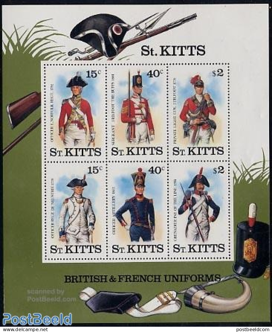 Saint Kitts/Nevis 1987 Military Uniforms S/s, Mint NH, Various - Uniforms - Disfraces