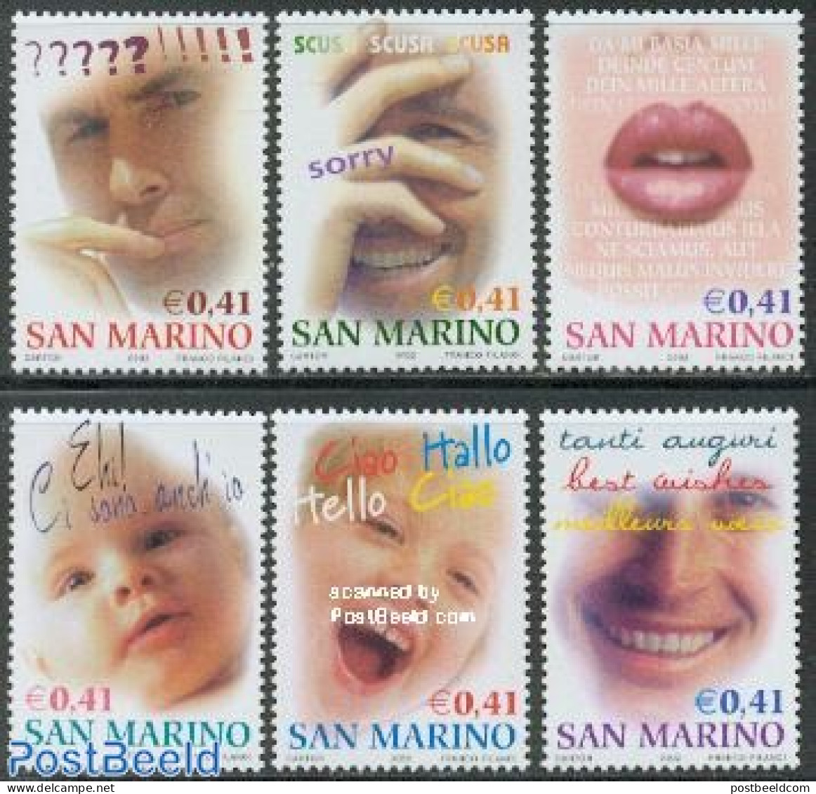 San Marino 2002 Wishing Stamps 6v, Mint NH, Various - Greetings & Wishing Stamps - Ongebruikt