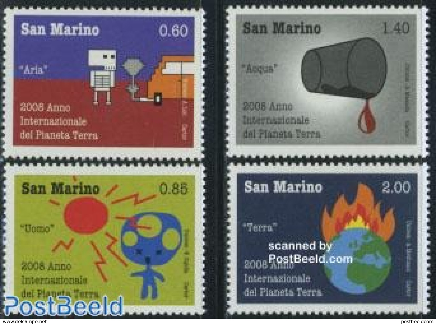 San Marino 2008 International Planet Earth Year 4v, Mint NH, Nature - Environment - Water, Dams & Falls - Ungebraucht