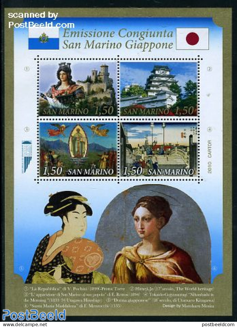 San Marino 2010 Joint Issue With Japan S/s, Mint NH, Various - Joint Issues - Art - Bridges And Tunnels - Ungebraucht