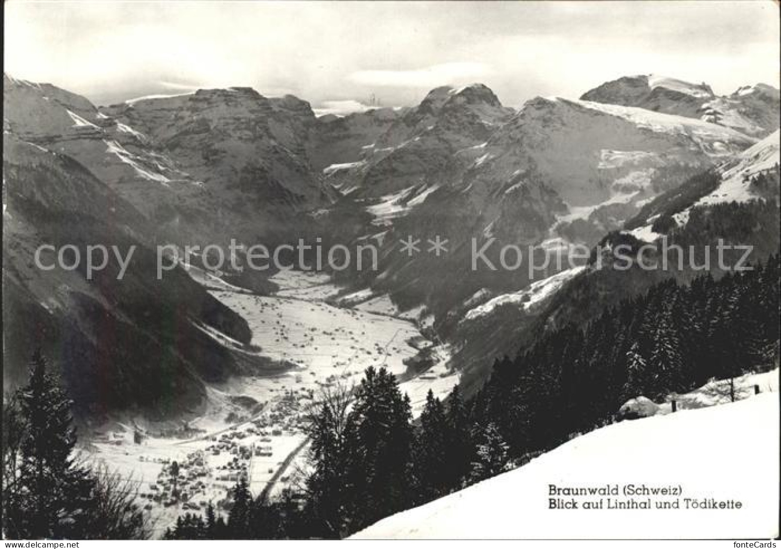 11631485 Braunwald GL Panorama Blick Auf Linthal Und Toedikette Glarner Alpen Br - Other & Unclassified