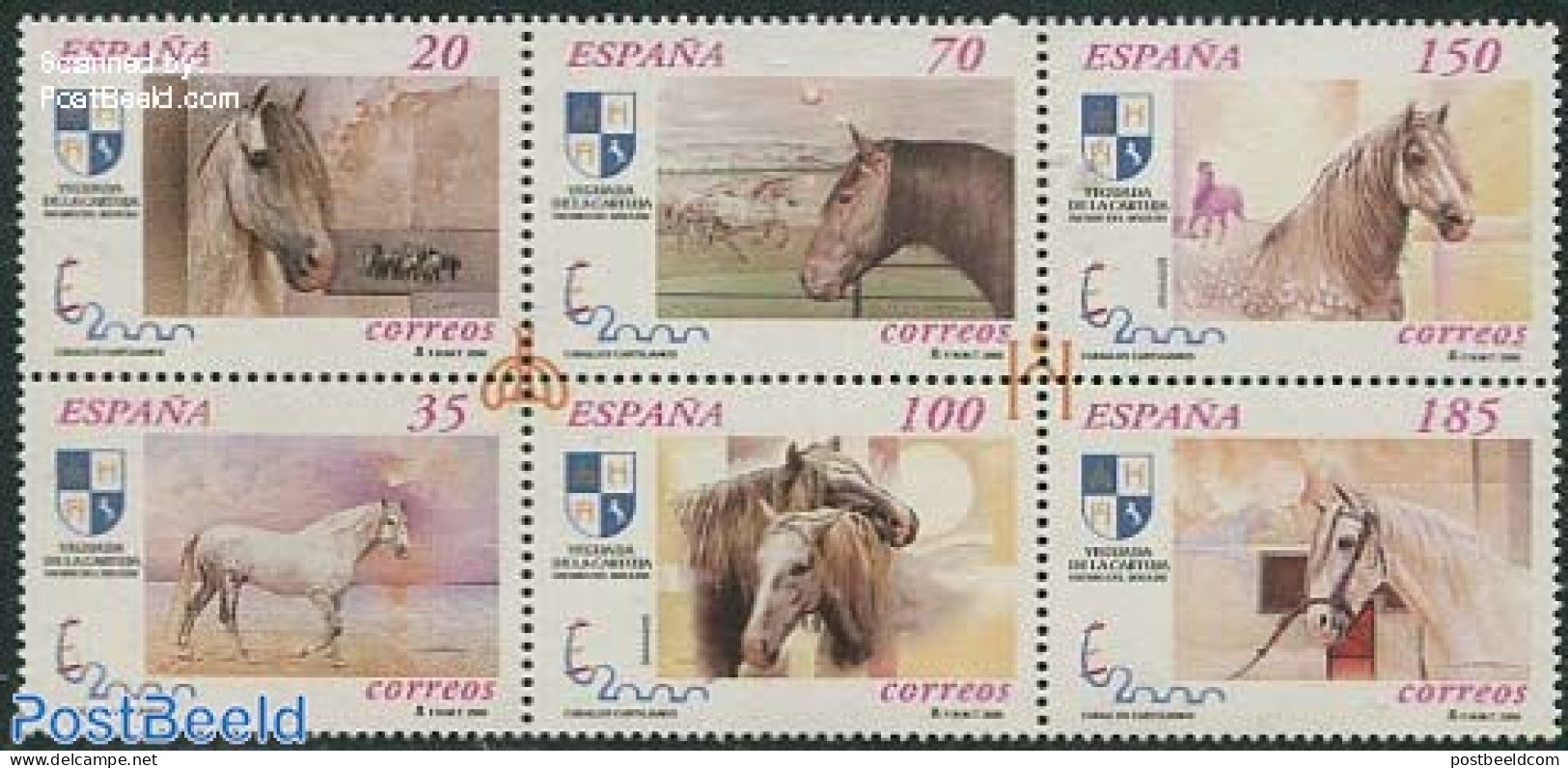 Spain 2000 Horses 6v [++], Mint NH, Nature - Horses - Nuovi