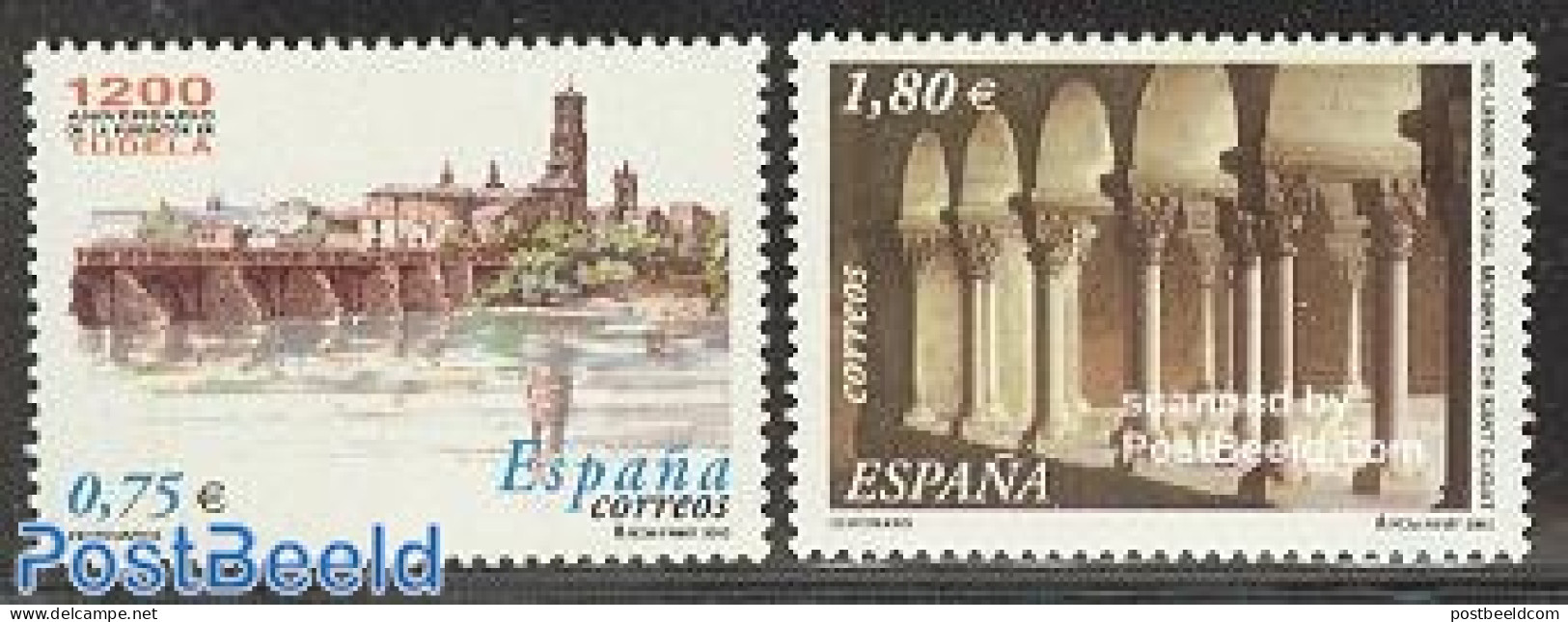 Spain 2002 Tudela, Sant Cugat 2v, Mint NH, Religion - Cloisters & Abbeys - Art - Bridges And Tunnels - Neufs