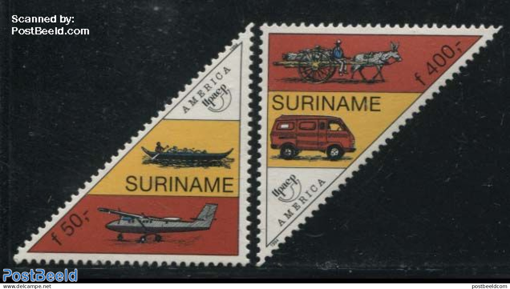 Suriname, Republic 1994 UPAE 2v, Mint NH, Transport - U.P.A.E. - Automobiles - Aircraft & Aviation - Voitures