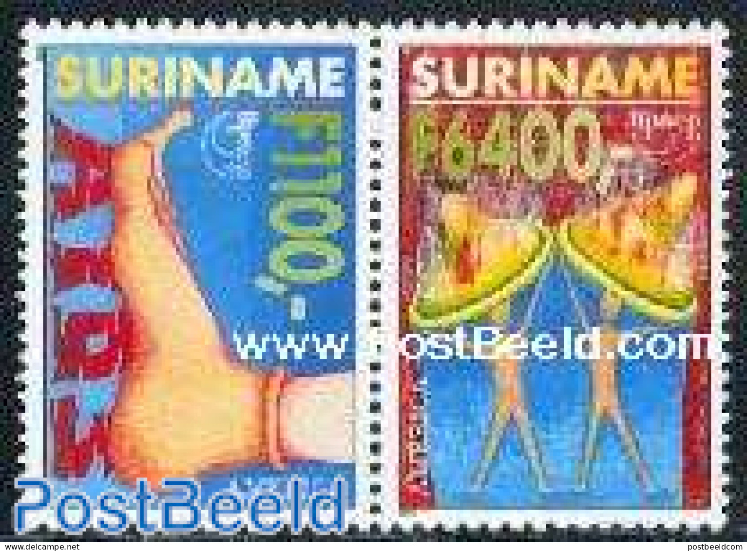Suriname, Republic 2000 UPAEP, Anti AIDS 2v [:], Mint NH, Health - AIDS - Health - U.P.A.E. - Disease
