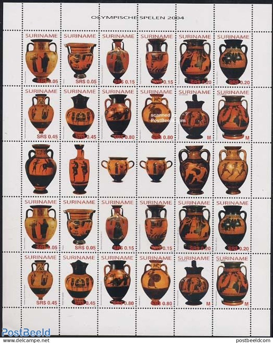 Suriname, Republic 2004 Olympic Games Sheet, Mint NH, Nature - Sport - Horses - Olympic Games - Surinam