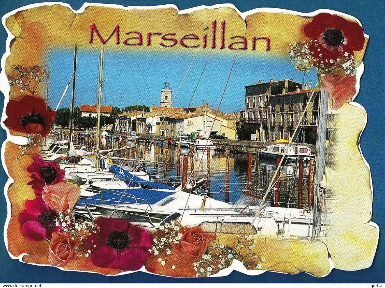 *CPM  - 34 - MARSEILLAN-VILLAGE - Le Port - Carte Découpée - Marseillan