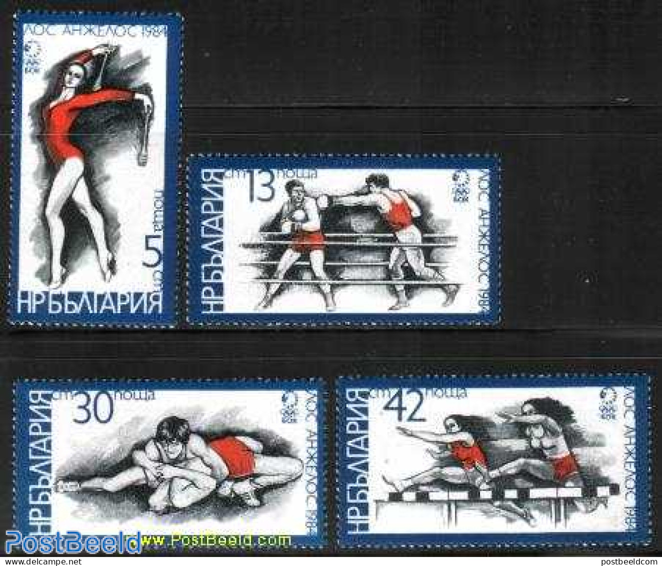 Bulgaria 1983 Olympic Games Los Angeles 4v, Mint NH, Sport - Athletics - Boxing - Gymnastics - Olympic Games - Nuevos