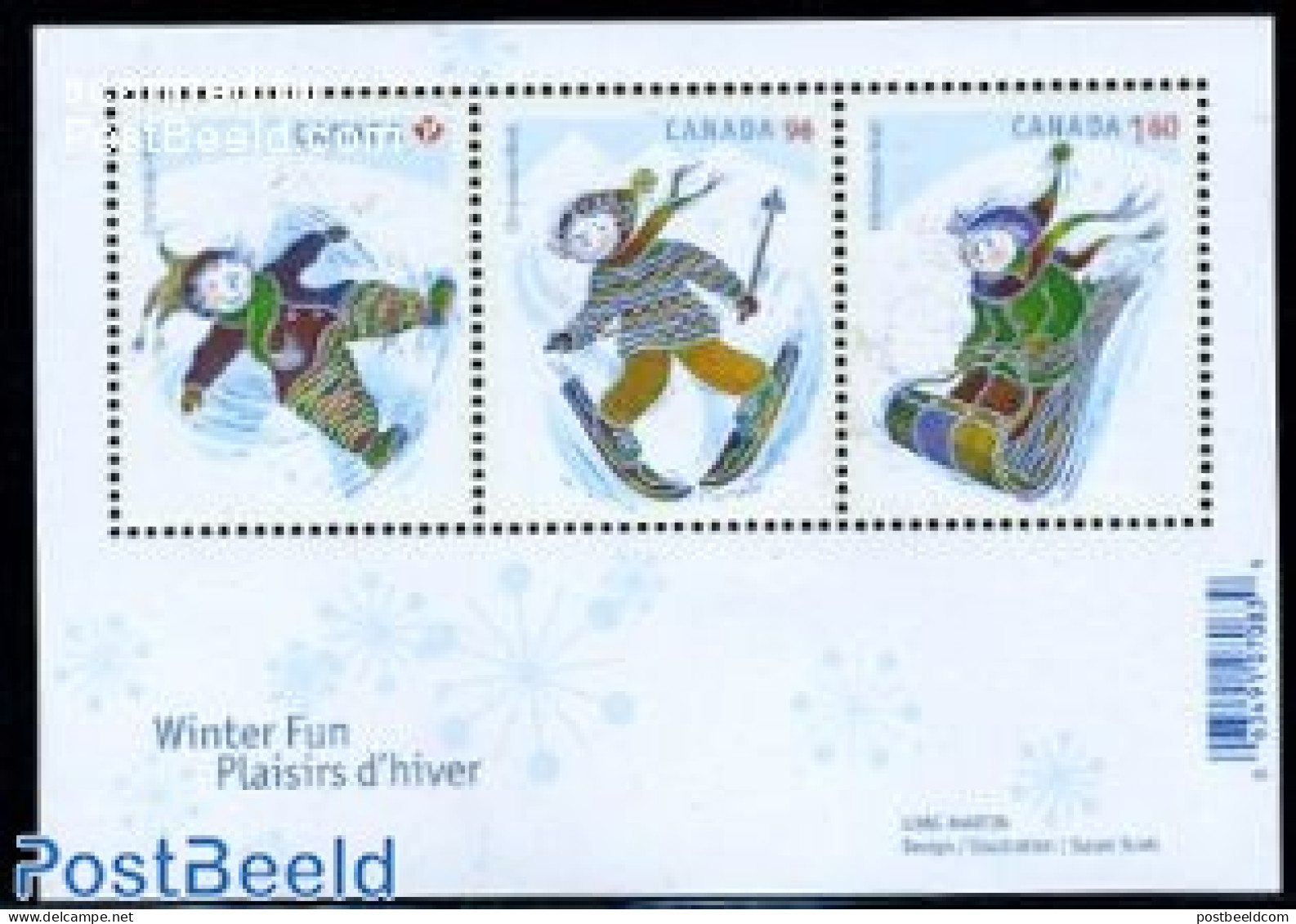 Canada 2008 Christmas S/s, Mint NH, Religion - Sport - Christmas - Skiing - Unused Stamps