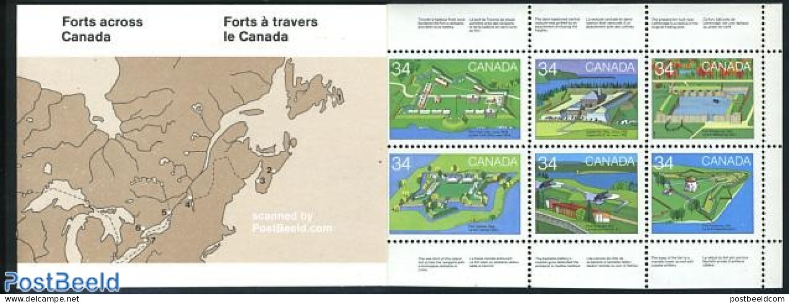 Canada 1985 Canada Day, Forts Booklet, Mint NH, Art - Castles & Fortifications - Unused Stamps