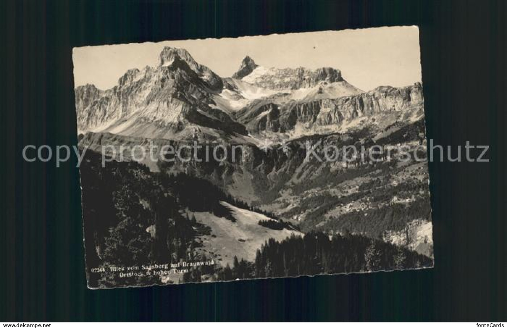 11631453 Braunwald GL Panorama Blick Vom Saasberg Mit Ortstock Und Hoher Turm Gl - Autres & Non Classés